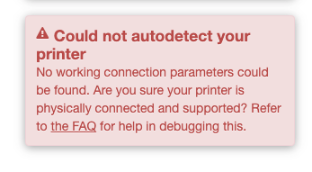 Could not autodetect your printer